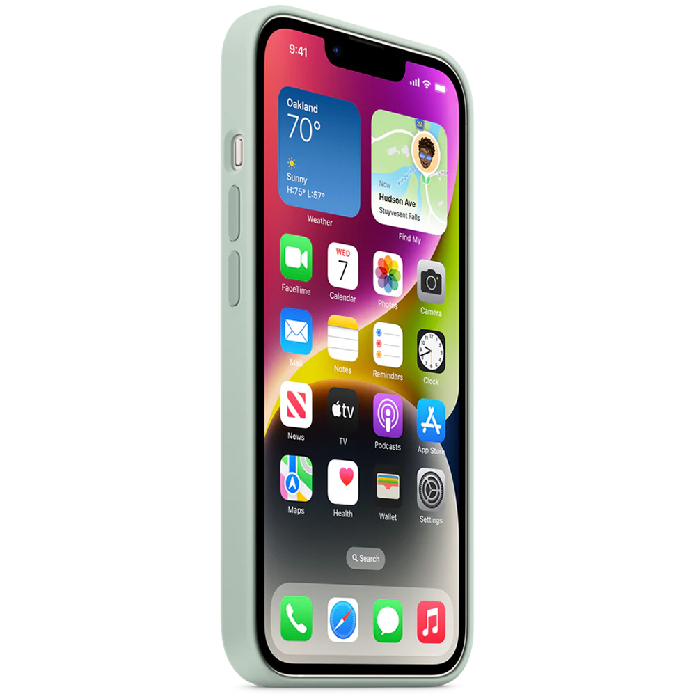 Силиконовый чехол с поддержкой MagSafe Apple Silicone Case для iPhone 14, Succulent (Агава)
