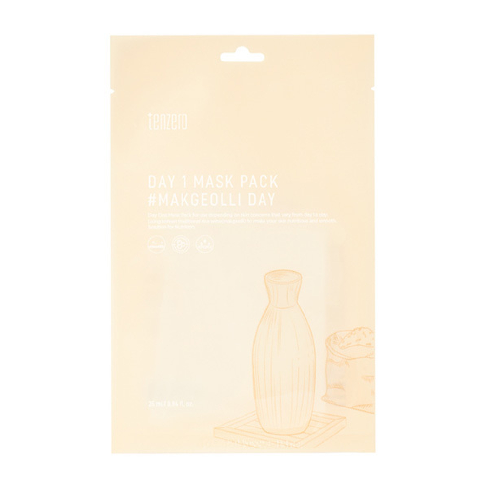 Тканевая маска с экстрактом Риса Tenzero Day 1 Mask Pack Makgeolli