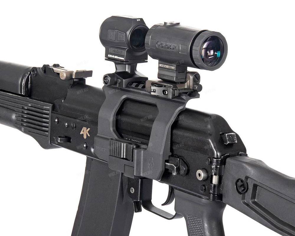 Боковой быстросъемный кронштейн SAG AK TAC с Picatinny/ACOG на Сайга, АК, АКМ, АК47, ВПО и аналоги