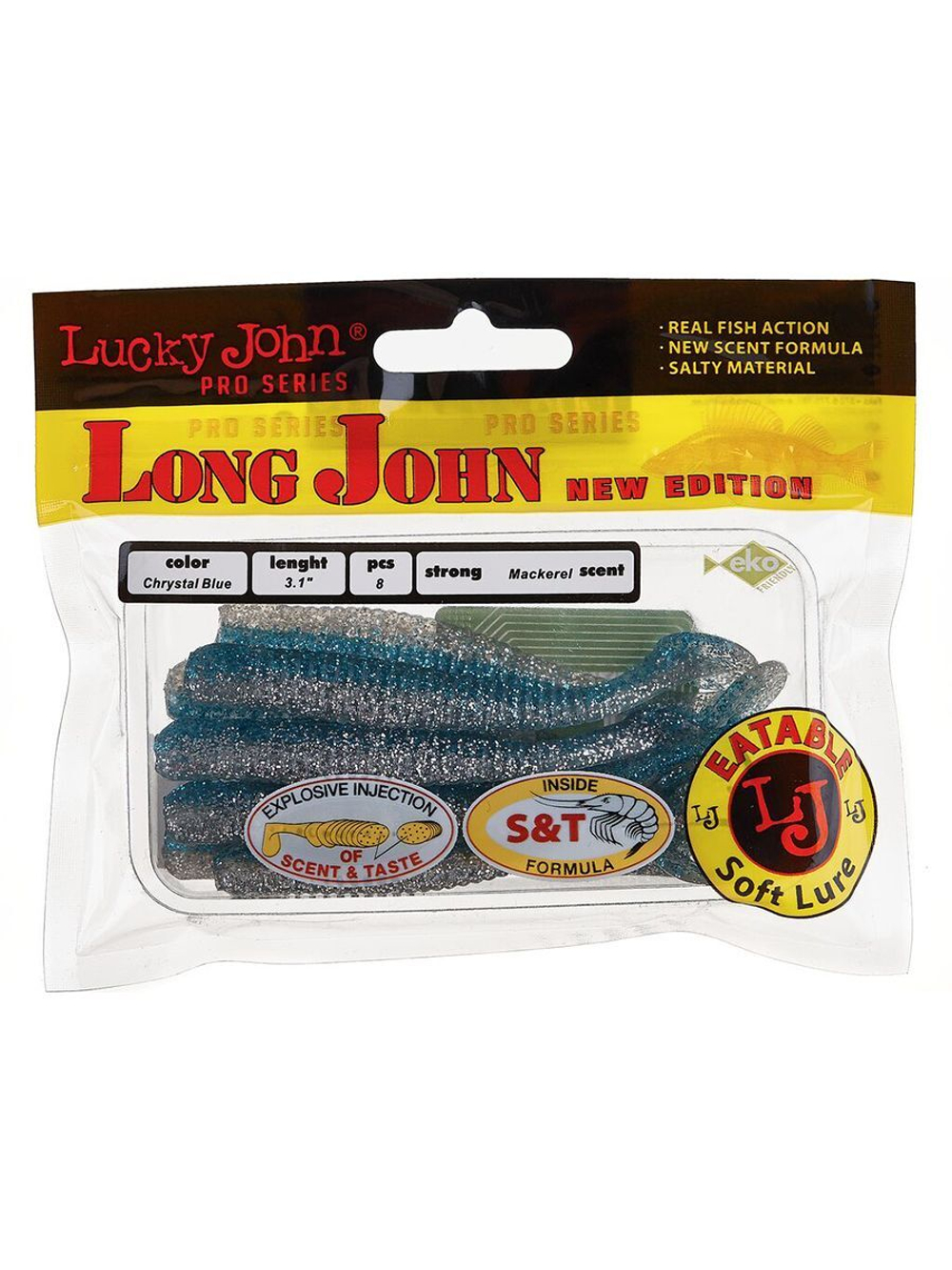 Виброхвосты съедобные LJ Pro Series LONG JOHN 3.1in (07.90)/S14 8 шт. в упак.