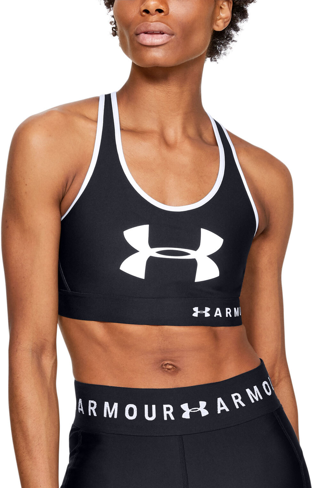 Теннисный бюстгальтер Under Armour Women's Armour Mid Keyhole Graphic Sports Bra - Black