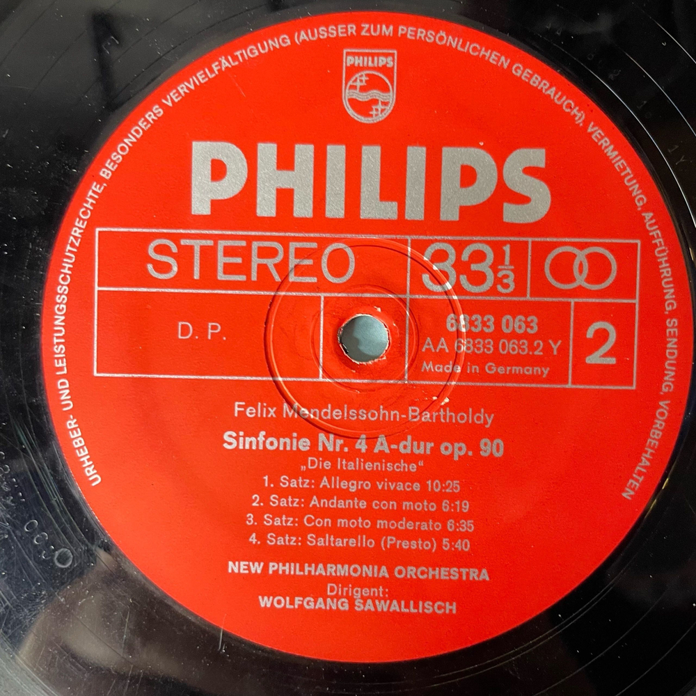 Винтажная виниловая пластинка LP Schubert Шуберт, Мендельсон Mendelssohn, Wolfgang Sawallisch, Unvollendete, Italienische Symphonie (Германия 1976)