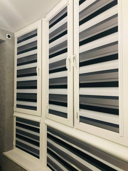 Рулонные шторы день-ночь кассетные с направляющими