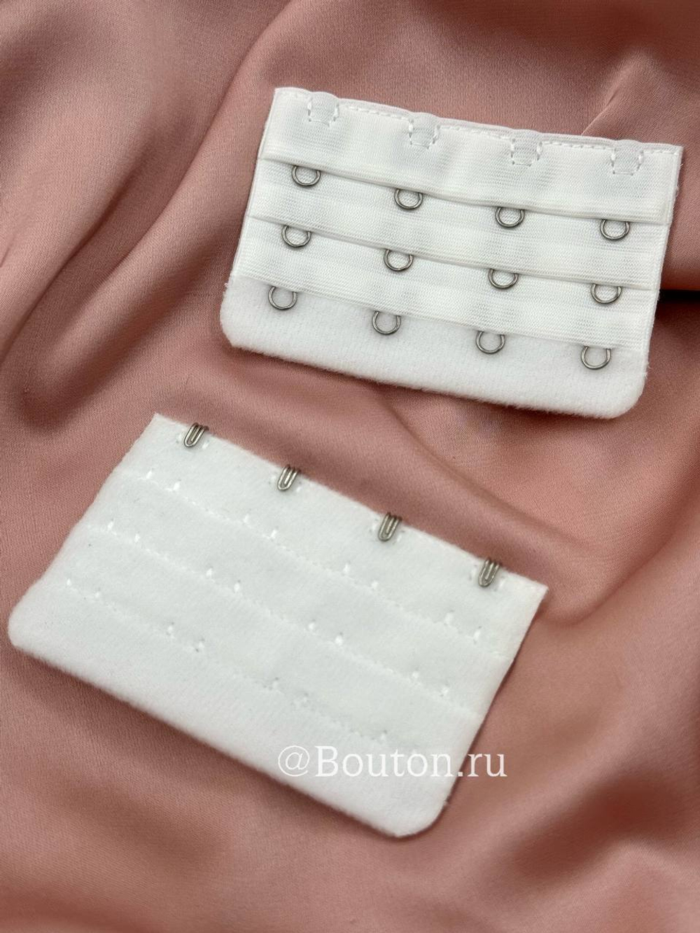 Расширитель для бюстгальтера белый  4 ряда 12 петель 4 крючка   5х7,5 см