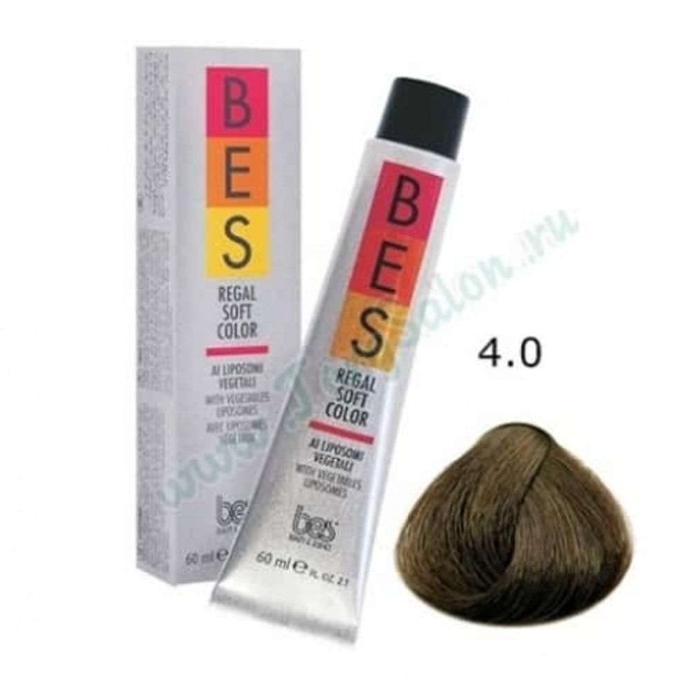 Безаммиачный краситель для волос «Каштановый», 4.0, Regal Soft, BES, 60 мл.