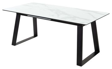 Стол Франк 180 БЕЛЫЙ МРАМОР, стекло / ЧЕРНЫЙ