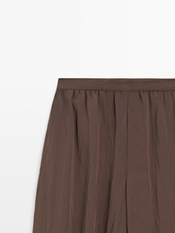 Massimo Dutti Свободные брюки-саруэль, коричневый