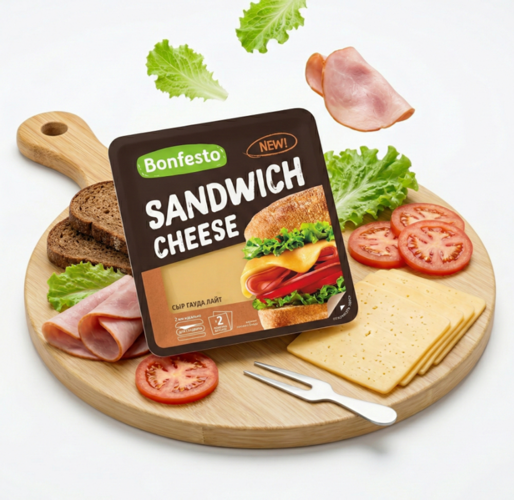 Сыр Гауда Лайт 40% 140г Bonfesto, Беларусь