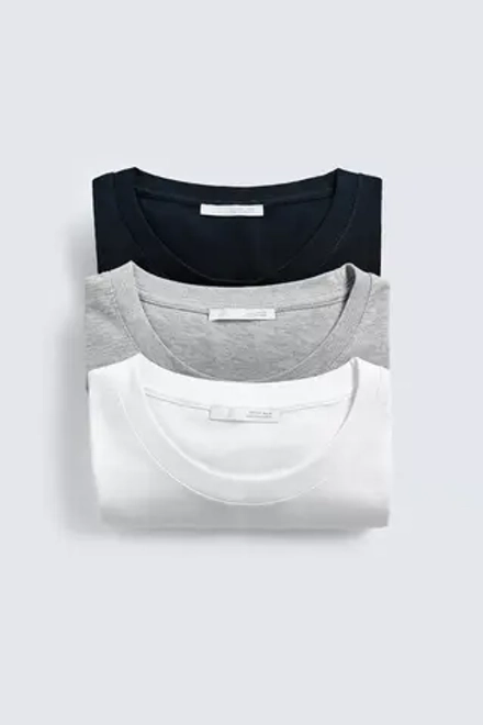 ZARA НАБОР ИЗ 3 БАЗОВЫХ ФУТБОЛОК MEDIUM WEIGHT, РАЗНОЦВЕТНЫЙ
