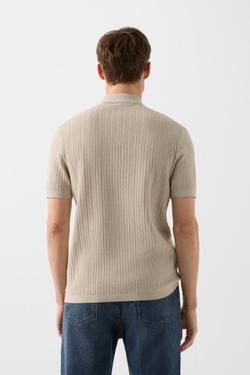Джемпер с коротким рукавом BOGNER TOBIAS в песочном цвете