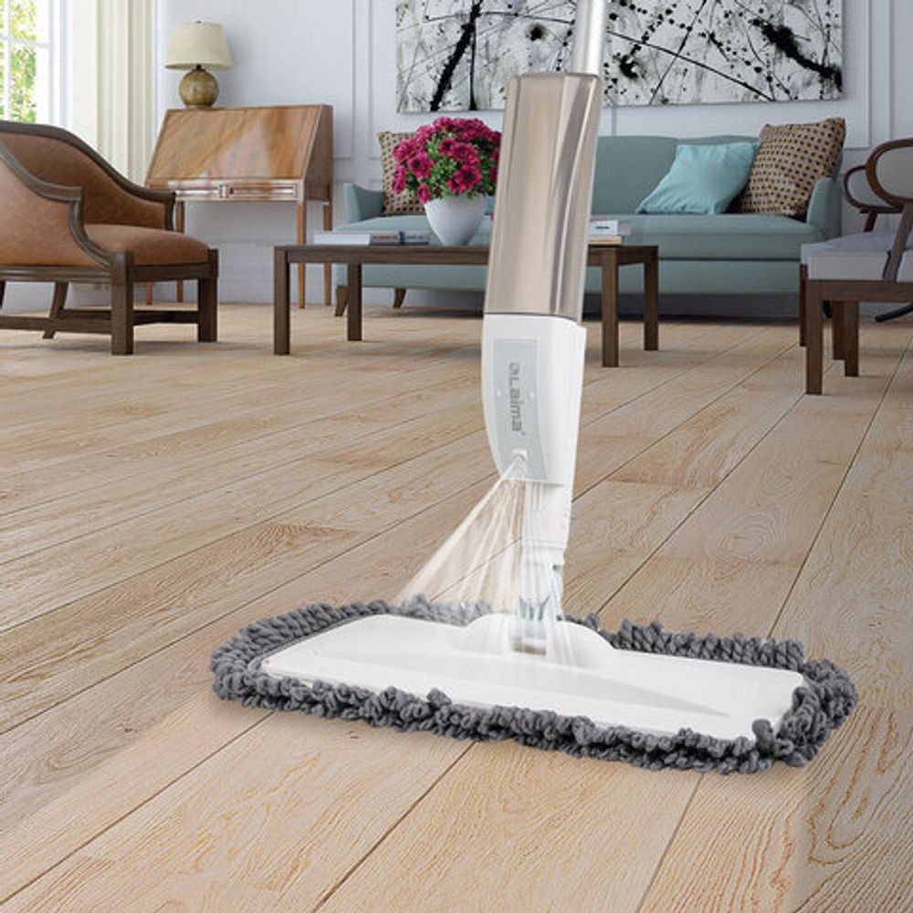 Швабра с распылителем UltraSpray X, 2 насадки из микрофибры объемный ворс, скребок, LAIMA, 609143