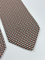 Галстук чёрный в цветочек Salvatore Ferragamo