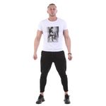 Мужская футболка с круглым вырезом белая с принтом Sesmik O001