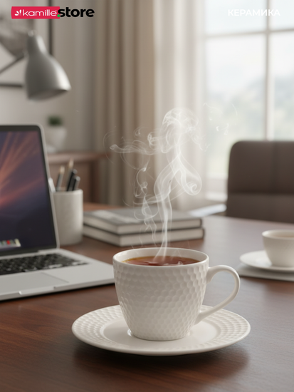 Чайный сервиз 250 мл. 12 предметов, на 6 персон, керамика