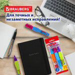 Ручка-корректор 10 мл упаковка комплект 3 штуки BRAUBERG MIX (12 штук в упаковке)