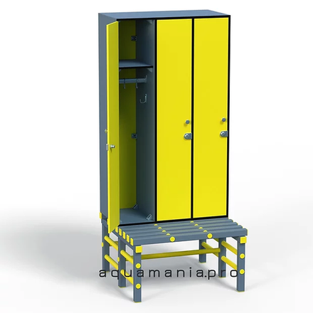 Шкаф 3:1 + скамейка ПВХ - ЛДСП | 1050x500x1500 мм