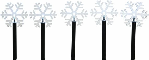 Светодиодная гирлянда из фонарей Снежный хоровод 35 см, IP44, 5 LED холодных белых, Kaemingk (492778)