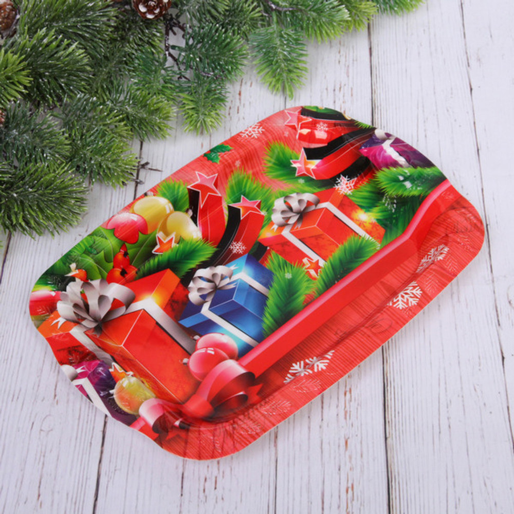 Поднос пластиковый «Новогодние подарки» 21*30см