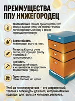 Улей ППУ Нижегородец 10 рамок Комплект 1корпус Дадан + 2 Магазина