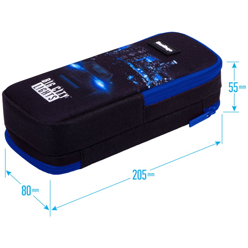 Пенал мягкий 2 отделения 205х80х55 Berlingo City lights, с магнитом, ткань