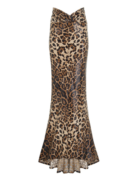 Юбка макси с пайетками Star Leo, леопардовый