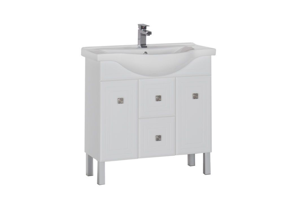 Тумба с раковиной Aquanet Стайл 85 белый (2 дверцы 2 ящика)