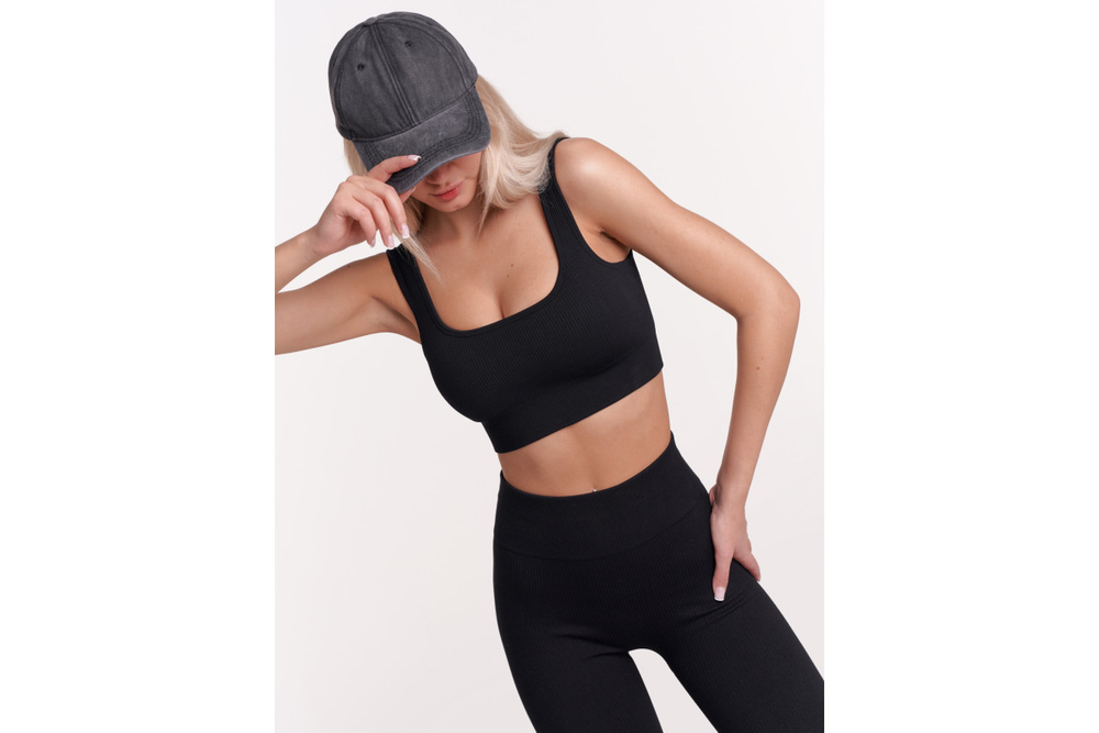 Топ Urbanfit в рубчик, размер S, черный