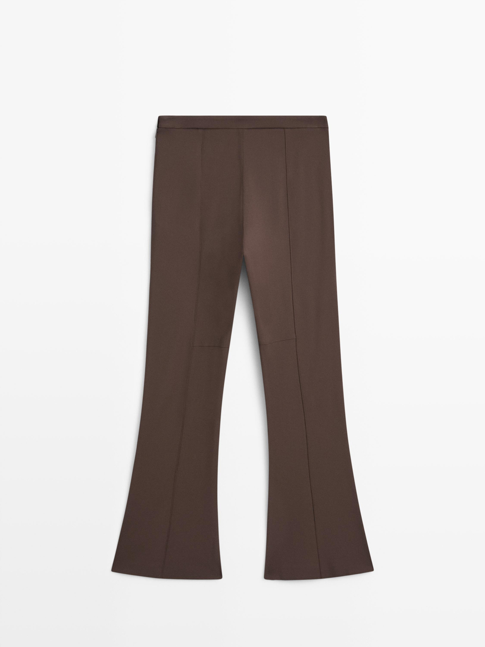 Massimo Dutti Расклешенные брюки с карманом, коричневый