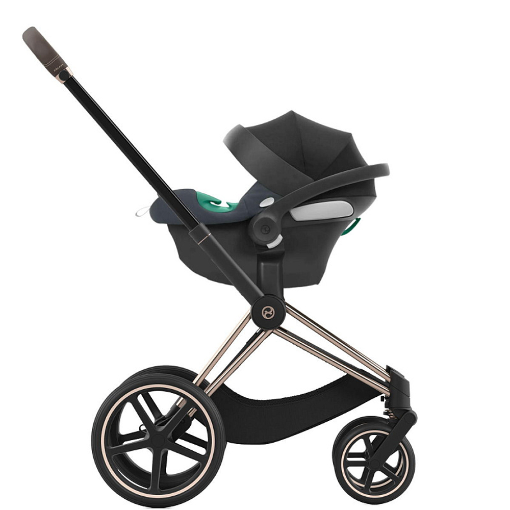 Коляска 3 в 1 Cybex Priam IV Rosegold complete и автокресло Aton B2 i-Size Steel Grey Off White