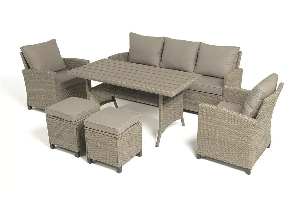 "Мэдисон" обеденная группа из искусственного ротанга, цвет соломенный