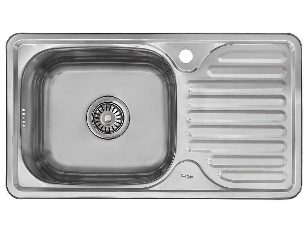 Мойка врезная 764218/0,6 1Ч1К (левая) Глянец Нержавеющая сталь