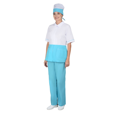 Костюм СИРИУС-СТЕФАНИ женский белый со светло-бирюзовым