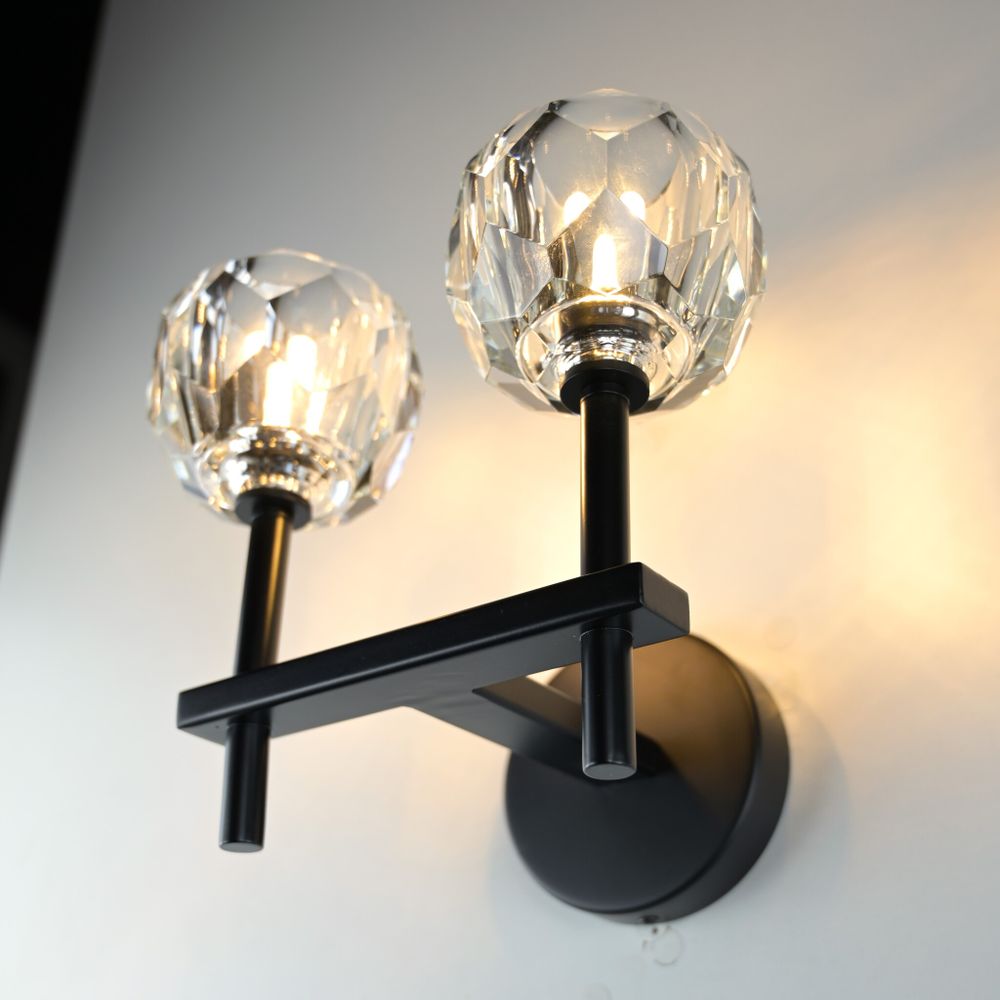 Бра Boule De Cristal Double Sconce Brass Черный By Imperiumloft