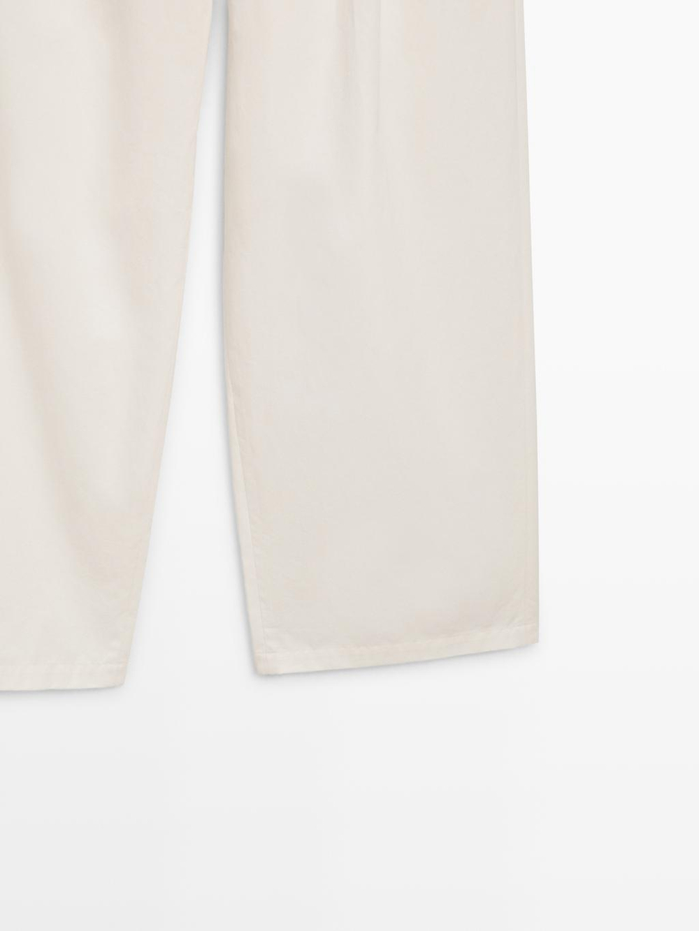 Massimo Dutti Плиссированные брюки с перекрестной застежкой - STUDIO, кремовый