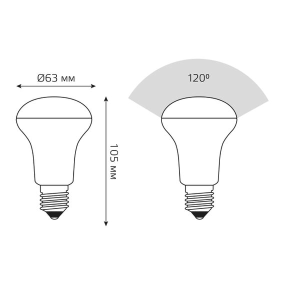 Лампа светодиодная рефлекторная Gauss E27 9W 2700K матовая 106002109