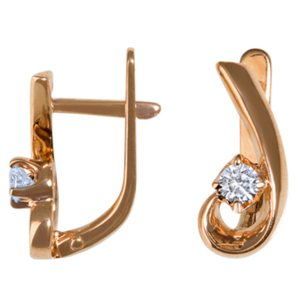 Серьги с бриллиантом Белое Золото 585 пробы GL-ERM52324LS