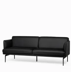 Диван Bisq, 211 см, черная кожа