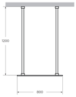Душевая перегородка Cezares LIBERTA-L-2-80-120-GR-NERO чёрный профиль, стекло серое