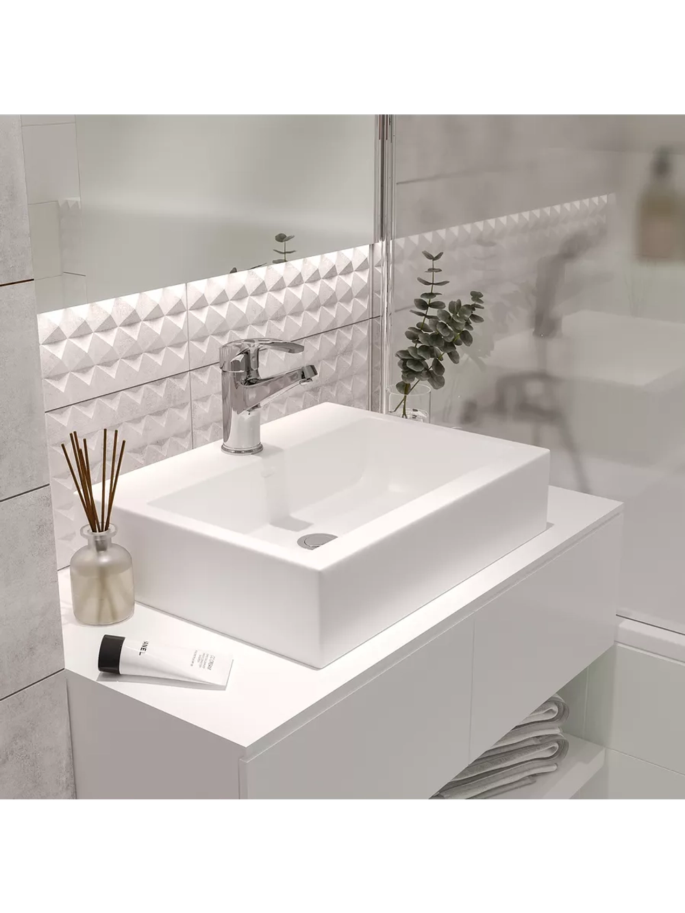 Смеситель для раковины хромированная латунь серии TRIBUTE