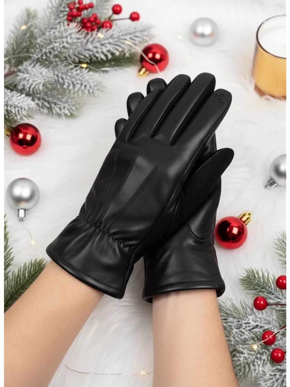 перчатки демисезонные теплые на меху модные удобные