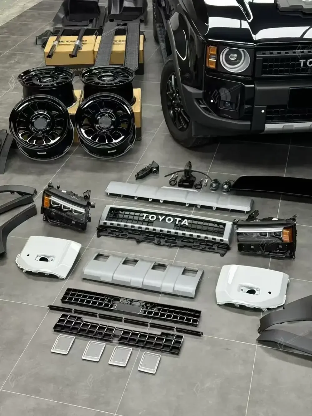 Переделка в максимальную комплектацию для Toyota Land Cruiser Prado 250 LC250 Крузак Крузер Фары Решетка Арки