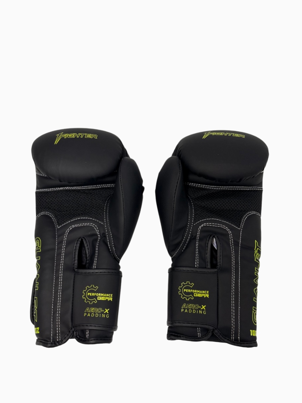 Перчатки боксерские Fighter черно-зеленые