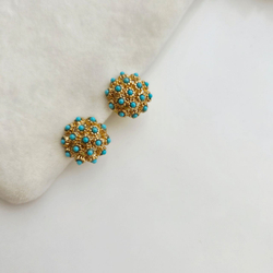 Серьги букетики с бирюзой