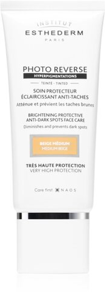Institut Esthederm Photo Reverse Brightening Protective Anti-Dark Spots Face Care - защитный тонирующий крем от обесцвечивания с высокой защитой от ультрафиолета /  Medium Beige 50  ml  / GTIN 3461023492130