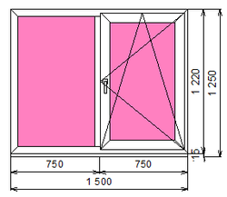 Пластиковое окно 1220 х 1500 ТермА Эко