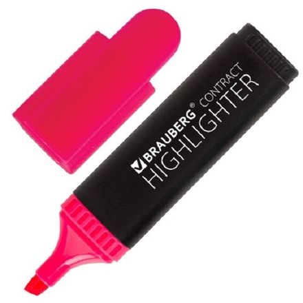 Выделитель текста 1-5мм, Brauberg Contract, розовый