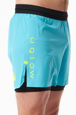 ШОРТЫ МУЖСКИЕ SPEED AERO 5 ELEVATE 2IN1 SHORT | SKYBLUE YELLOW