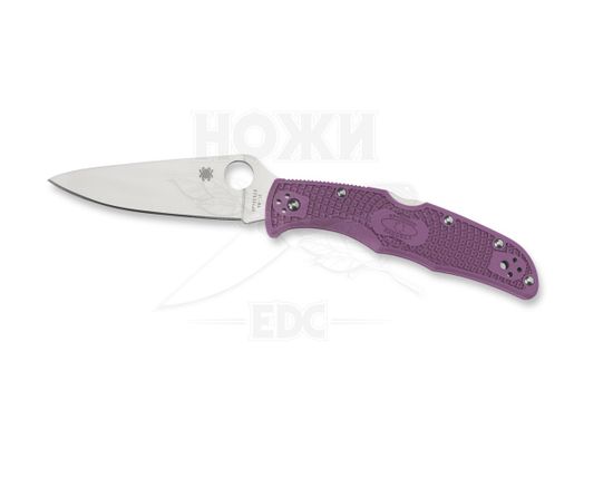 Складной нож Spyderco Endura Flat Ground Purple C10FPPR c клинком из стали VG-10, рукоять FRN