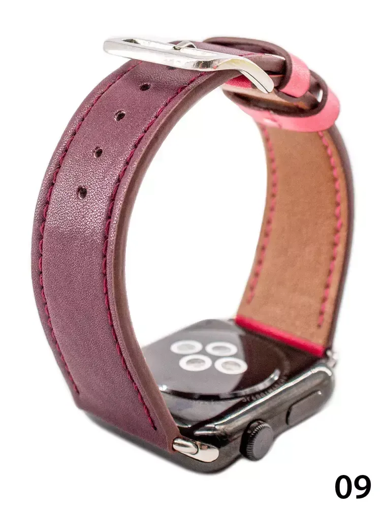 Ремешок Apple Watch 44мм,кожаный,Red wine
