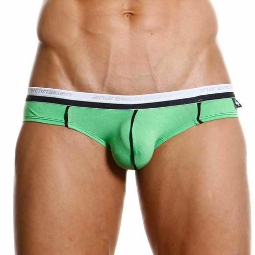 Мужские трусы брифы зеленые Andrew Christian V Slim Holiday Brief Green